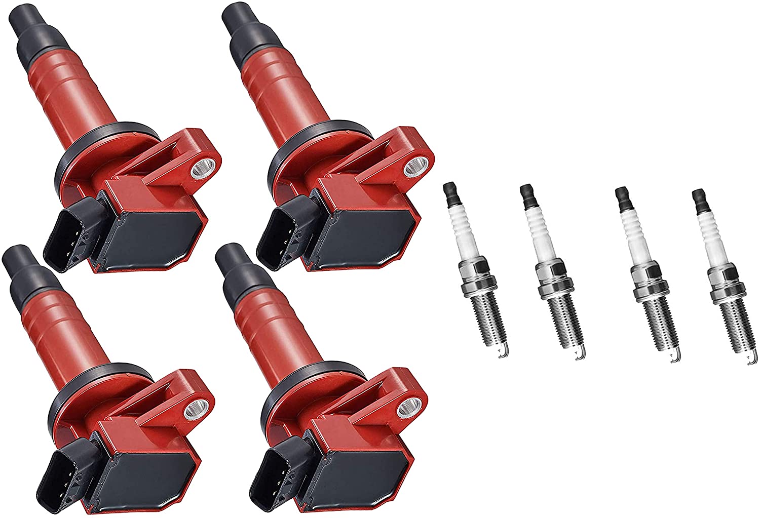 ENA Direction Ignition Coil and Spark Plug Set of 4 Compatible with 2000-2008 Toyota Corolla 2003-2008 Toyota Matrix 2000-2005 Toyota Celica GT 1.8L L4 C1249 UF-247 UF-315 4503