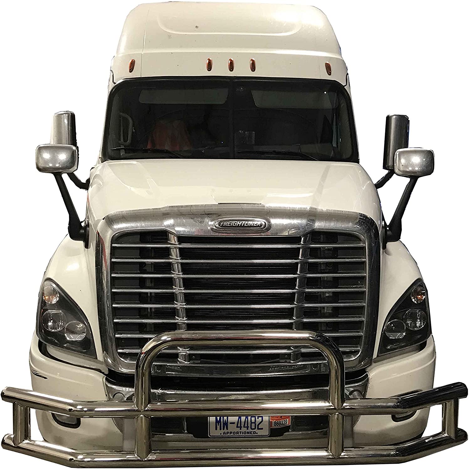 Semi Truck Front Deer Guard/Grille Guard Fits Freightliner Cascadia International Pro Star Models 2008-2017 & Volvo VNL 2003-2017 - Easy Install Heavy Duty Stainless Steel Bumper Guard Accessories