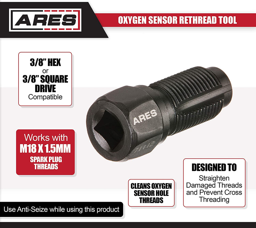 ARES 71112 Oxygen Sensor Rethread Tool Easily Cleans Oxygen Sensor