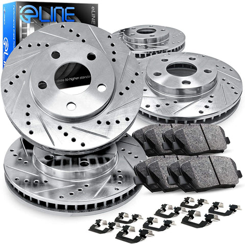 Complete Kit eLine Drill/Slot Brake Rotors Kit & Ceramic Brake Pads CEC.44152.02