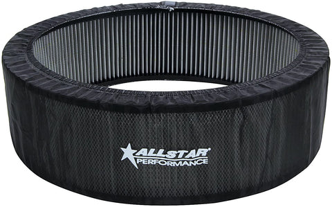 Air Filter Wrap, Pre Filter, 14 in OD, 3 in Tall, Polyester, Black, Allstar 14 in Washable Filters, Each