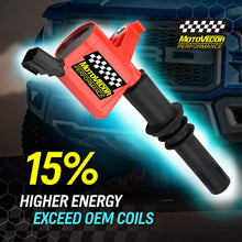 High Performance DG511 Ignition Coil 8 Pack Straight Boot 15% More Energy for Ford F150 F250 F350 F-150 Lincoln Mercury MUSTANG V8 V10 4.6l 5.4l 6.8l Compatible with DG511 C1541 FD508-Upgrade (Red)