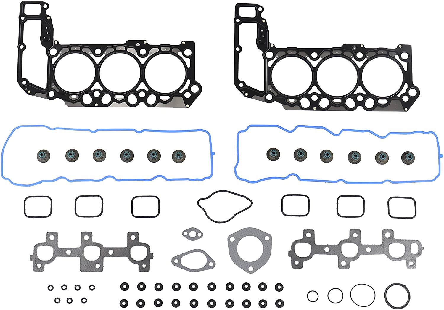 DNJ HGS1106 MLS Head Gasket Set/For 2005-2012 / Dodge, Jeep, Mitsubishi, Ram / 1500, Commander, Dakota, Durango, Grand Cherokee, Liberty, Nitro, Raider, Ram 1500/3.7L / SOHC / V6 / 12V / 226cid