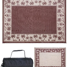 Reversible Mats Outdoor Patio / RV Camping Mat - Palm Tree (Brown/Beige, 9-Feet x 12-Feet) - 209127