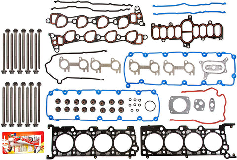 Compatible With 97-99 Ford V8 4.6 Vin 6 SOHC 16-Valves Head Gasket Set Head Bolts