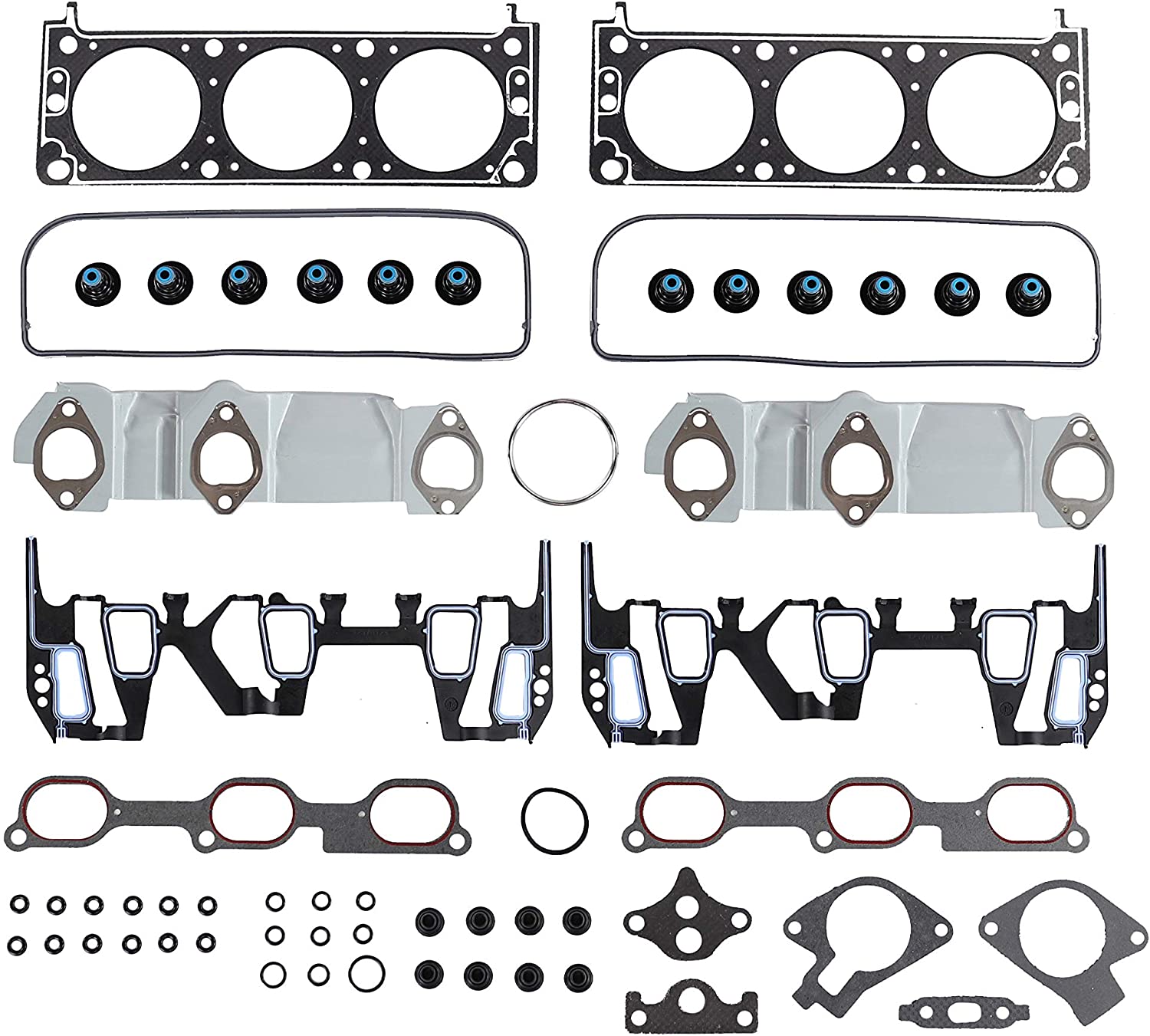 DNJ HGS3150 Graphite Head Gasket Set for 1999-2003 / Buick, Chevrolet, Oldsmobile, Pontiac/Century, Cutlass, Grand Prix, Lumina, Malibu / 3.1L / OHV / V6 / 12V / 189cid