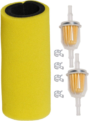 HIFROM Dual Stage Foam Air Filter with Fuel Filter Replacement for Yamaha 2004-2007 Rhino 660 YXR660,2006-2009 Rhino 450 YXR450 Replace 5UG-E4451-00-00, AFR-2009-00