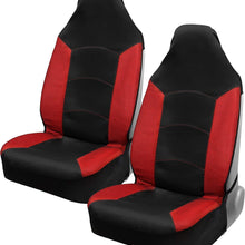 Motor Trend M292 High-Back Car Seat Covers for Front Seats Only – Premium Mesh Gabardine with Accent Stitching, Made for Vehicles with Integrated Fixed Headrests Including Cars Trucks Vans and SUVs