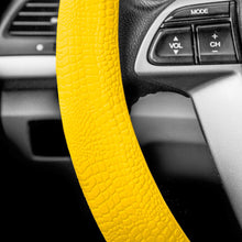 FH Group FH3001 Snake Pattern Silicone Steering Wheel Cover (Yellow) with Gift – Universal Fit for Cars Trucks & SUVs