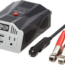 Tripp Lite 200W Car Power Inverter with 2 Outlets & 2 USB Charging Ports, Cup Holder Design, Auto Inverter (PV200CUSB),Gray