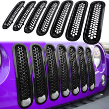 E-cowlboy 7PCS Front Grill Mesh Inserts Clip-in Grille Guard for 2007~2017 Jeep Wrangler JK JKU Unlimited Rubicon Sahara (Matte Black)