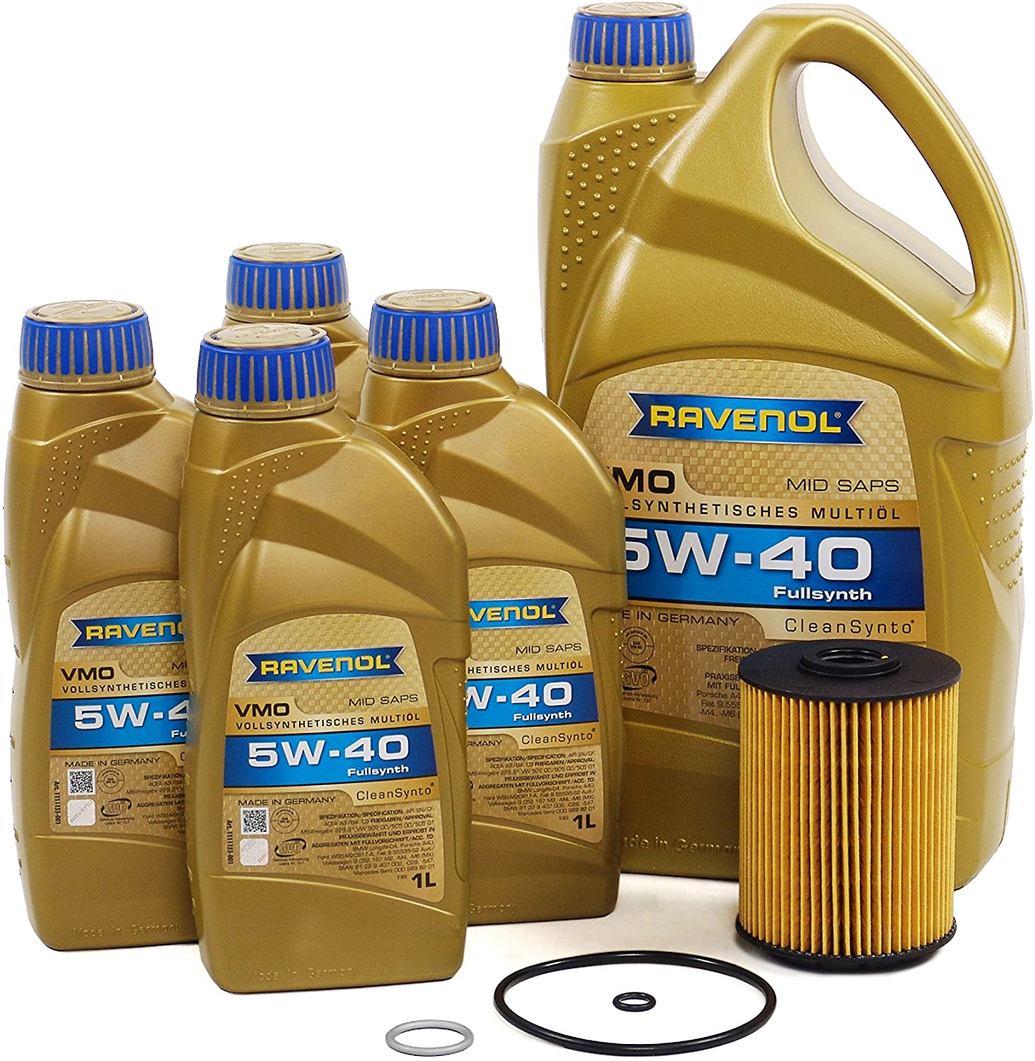 Blau J1A5094 Motor Oil Change Kit - Compatible with 2004-07 VW Touareg w/ 8 Cylinder 4.2L Engine 5w40