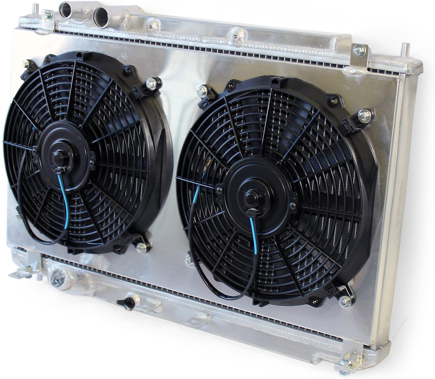 Yonaka Compatible with 2006-2011 Honda Civic (Si) Dual Core Lightweight Performance Aluminum Radiator w/Fans & Shroud Kit