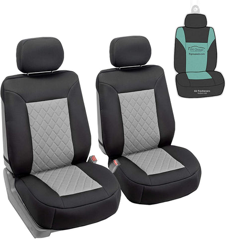 FH Group FB088102 Neosupreme Deluxe Quality Car Seat Cushions (Black) Front Set with Gift - Universal Fit for Cars Trucks and SUVs