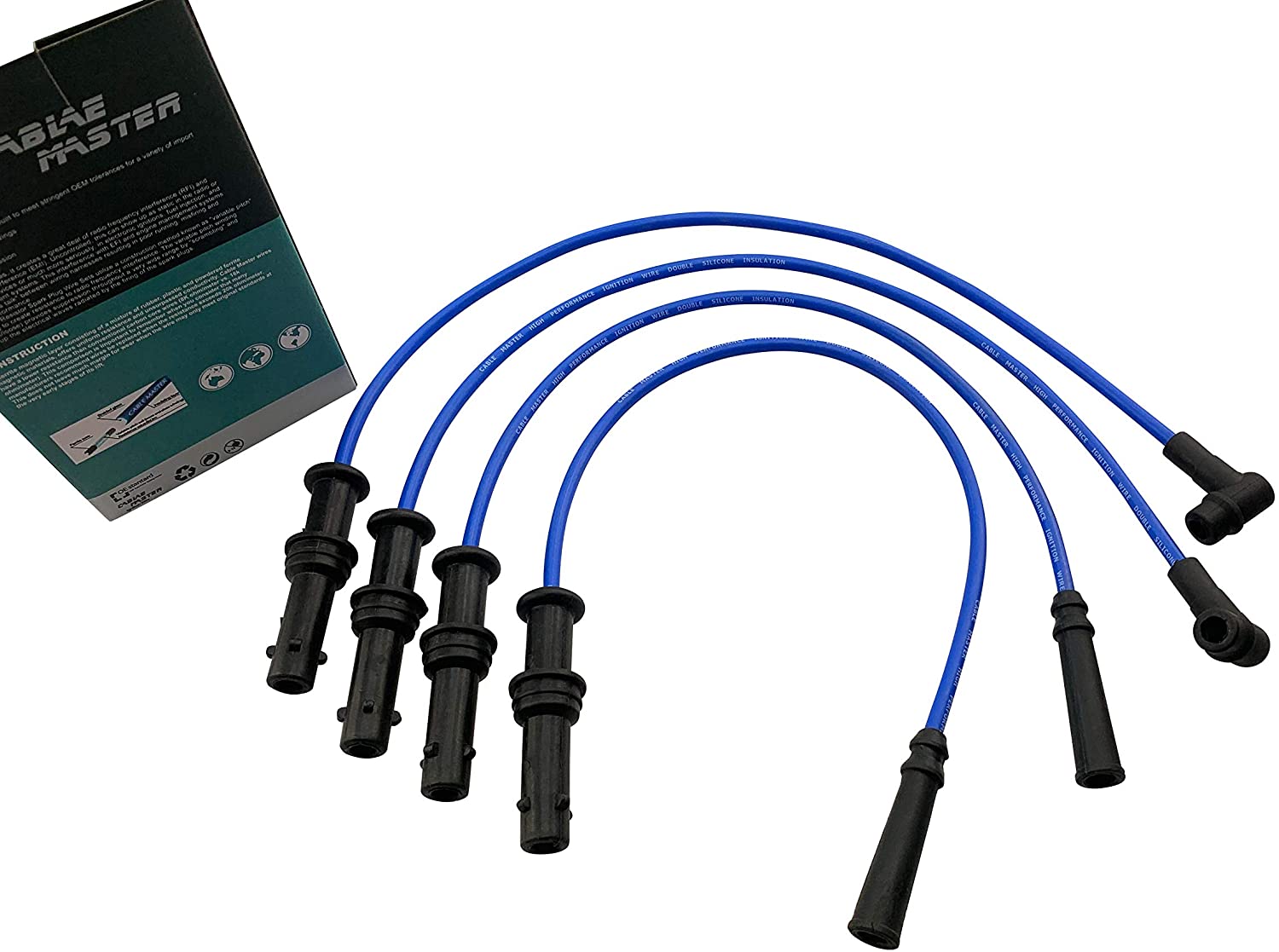 Cable Master Spark Plug Wires Compatible with Subaru Impreza Legacy SOHC 2.2L H4 EJ22E EJ22EZ 1997-1998
