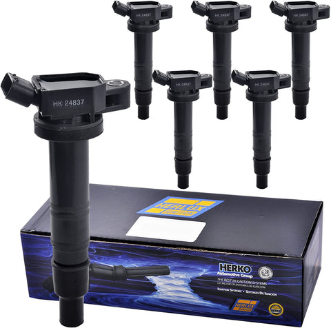 Set of 4 Herko B087 Ignition Coils For Toyota Lexus V6 V8 2003-2012