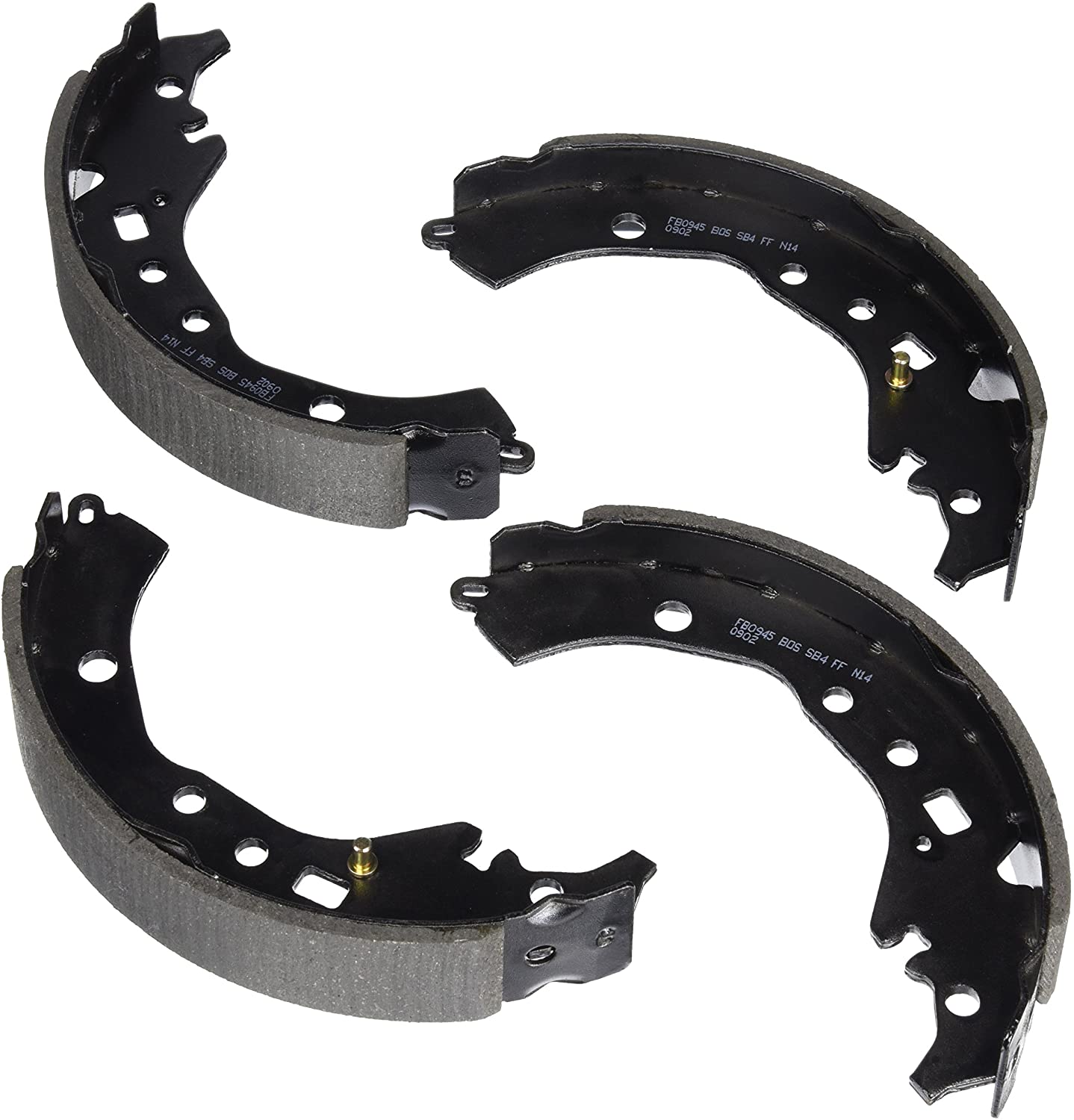 Bosch BS945 Blue Drum Brake Shoe Set for Scion: 2013 iQ, 2008-14 xD; Toyota: 2009-17 Corolla, 2012-17 Prius C - REAR