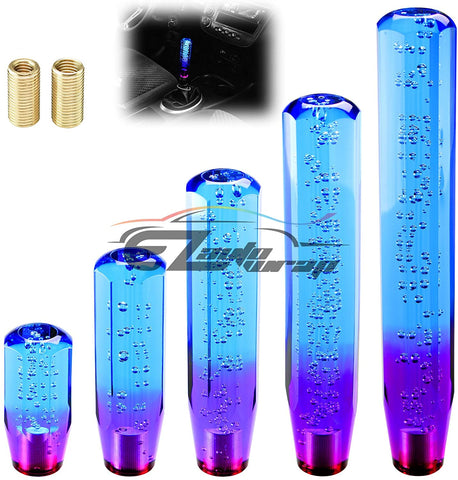 EZAUTOWRAP Shift Knob Stick Crystal Transparent Bubble Purple Blue Throw Gear Shifter 30cm