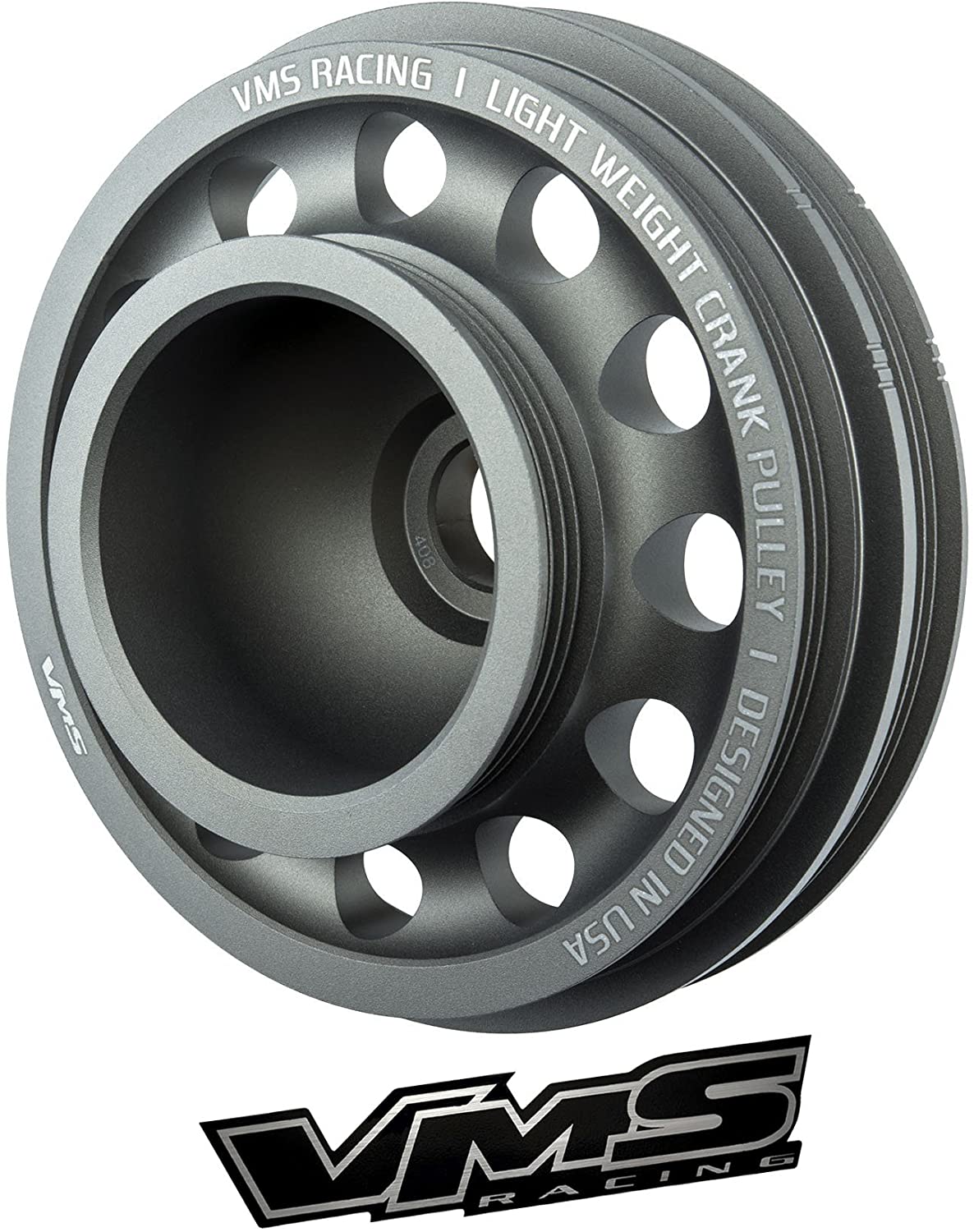 VMS Racing 92-96 Light Weight Billet Aluminum Crankshaft CRANK PULLEY Compatible with HONDA CIVIC Del Sol 1.5L 1.6L SOHC D15 and D16 Engines ONLY OEM SIZE (uses same belts)