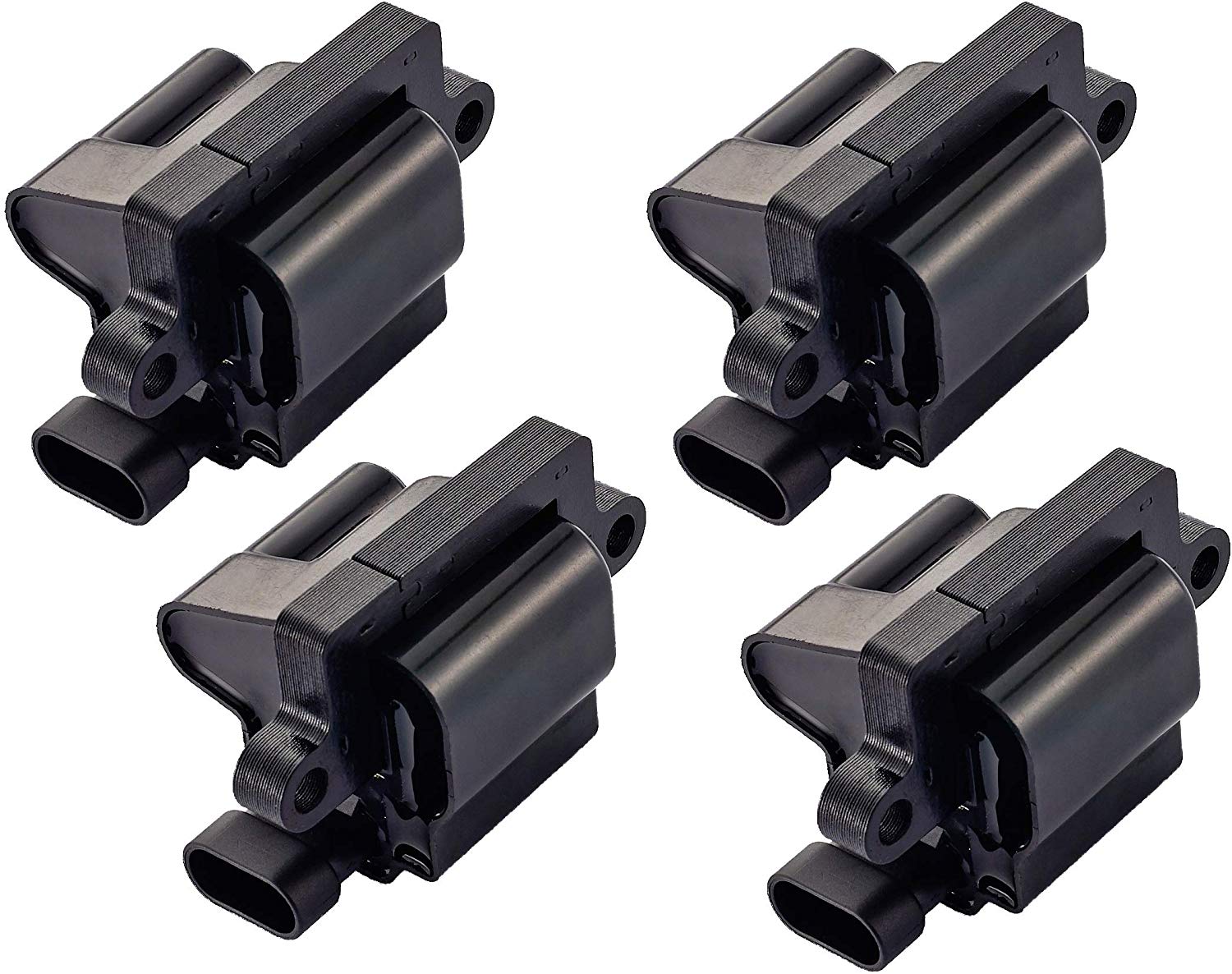 Pack of 4 Square Ignition Coils for Cadillac Chevrolet GMC Sierra Silverado Yukon 1500 2500 3500 Workhorse 5.3L 6.0L 8.1L 4.8L H6T55171ZC 52-1618 5C1083 C1208 GN10298 D581
