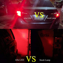 Alla Lighting T20 7443 7440 LED Strobe Flashing Brake Lights Bulbs Super Bright 2835 SMD 12V Dual Filament 6000K Xenon White Blinking Stop Lights for Cars, Trucks 7441 7444 7442