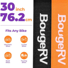 BougeRV 4 PCs 30'' Bike Rack Straps (Orange & Black) + 6 Packs Car Scratch Protector for Trunk Bike Racks (Black)