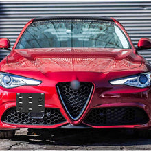 Xotic Tech for Alfa Romeo Giulia 2017+ Black Front Bumper Tow Hook License Plate - No Drill Mounting Bracket Adapter Kit