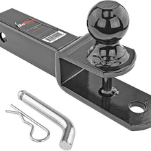 GoTow GT-10008 ATV UTV 3 In 1 Ball Mount Hitch W/ Hitch Pin Fits 2-inch Receiver Class III 6000lb 2-inch Ball