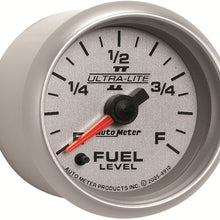 Auto Meter 4910 Ultra-Lite II 2-1/16" 0-280 ohms Full Sweep Electric Fuel Level Programmable Empty - Full Range Gauge
