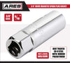 ARES 11018 - 16mm 3/8-inch Drive Thin Wall Magnetic Spark Plug Socket - 12-Point Design For Enhanced Grip and Fit - Walls 2mm Thinner Than Standard Spark Plug Sockets