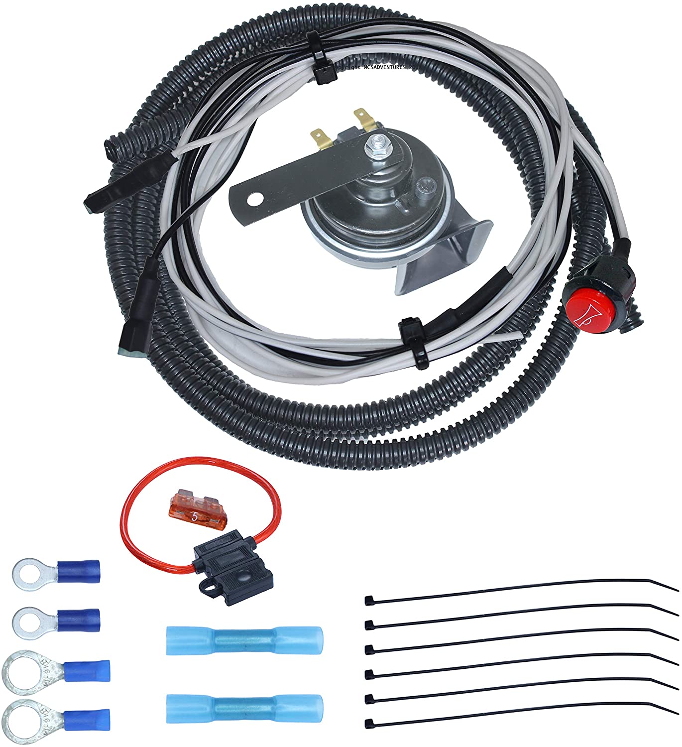 MCSADVENTURES UTV Universal Horn Kit For Polaris Ranger, RZR, General