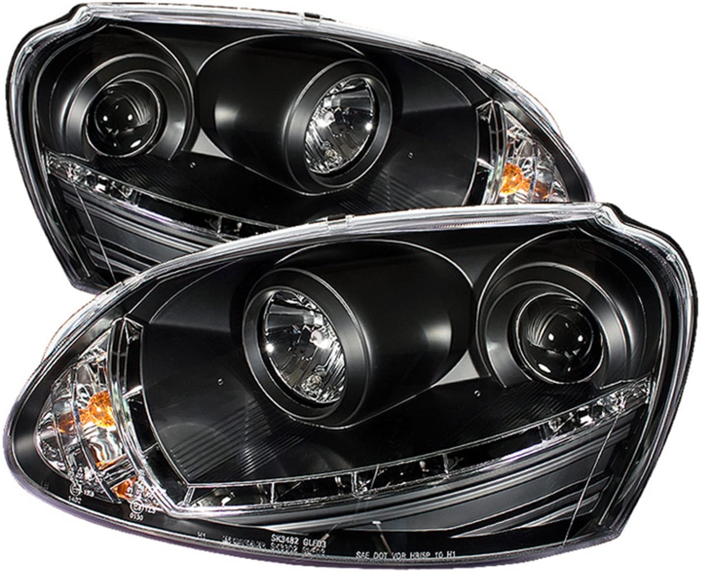 Spyder Auto Volkswagen GTI/Jetta/Rabbit Black DRL LED Crystal Headlight (Black)