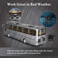 Backup Camera System with Video Recording, 9'' IPS HD Split Monitor + 2 Upgraded 1080P Night Vision IP68 Waterproof Rear View Camera Kit for Bus, Truck, RV, Trailer, Motorhome, Camper