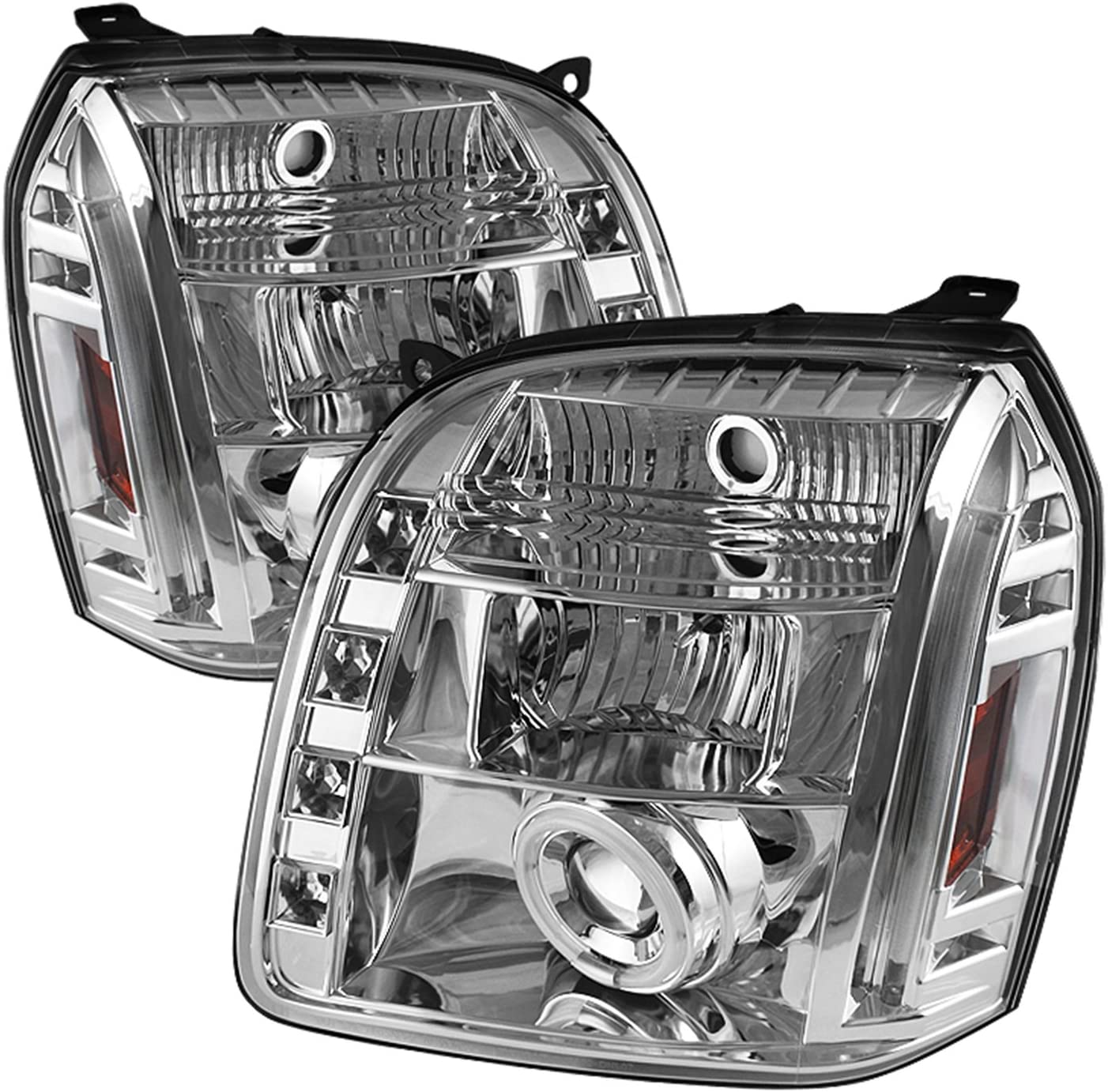 Spyder 5038319 GMC Yukon 07-14 / GMC Yukon Denali 07-14 / GMC Yukon XL 07-14 Projector Headlights - CCFL Halo - LED (Replaceable LEDs) - Chrome - High H1 (Included) - Low H1 (Included) (Chrome)