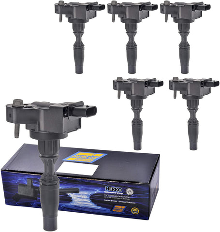 Herko Ignition Coil B281 (Set of 6) For 2016-2018 CTS Camaro Acadia V6-3.6L