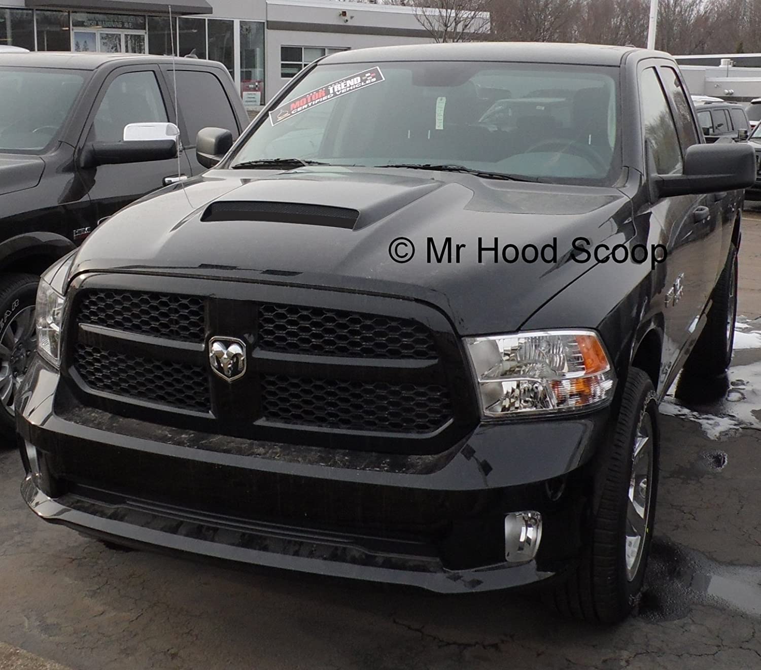 Unpainted Hood Scoop Compatible with 2002-2018 Dodge Ram 1500 by MrHoodScoop HS009