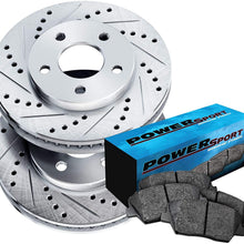 Rear Cross-Drilled Slotted Brake Rotors Kit and Ceramic Brake Pads BLCR.44152.02