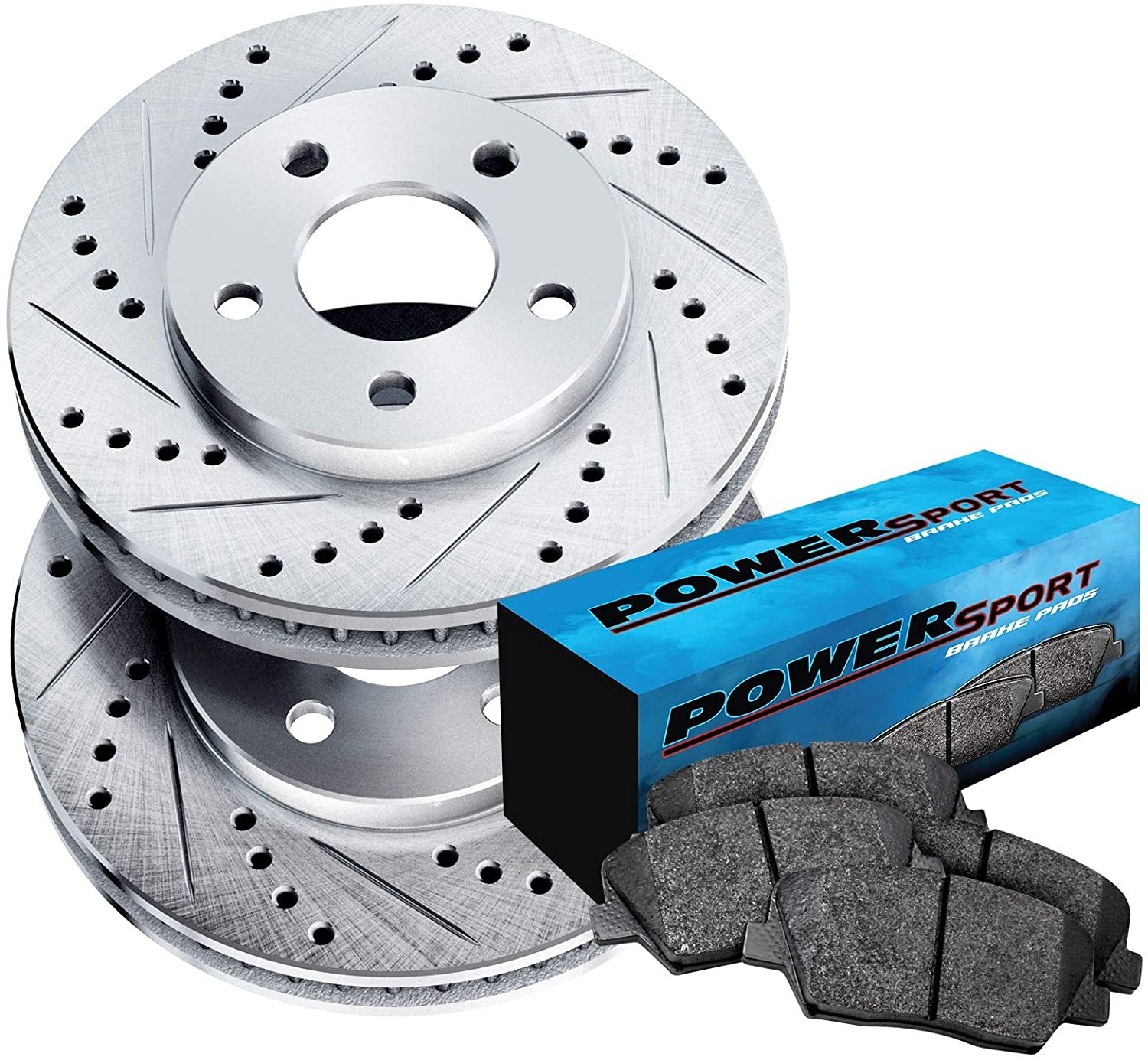 Fit 2004-2017 Nissan Quest Front Sport Drill Slot Brake Rotors Kit+Ceramic Brake Pad
