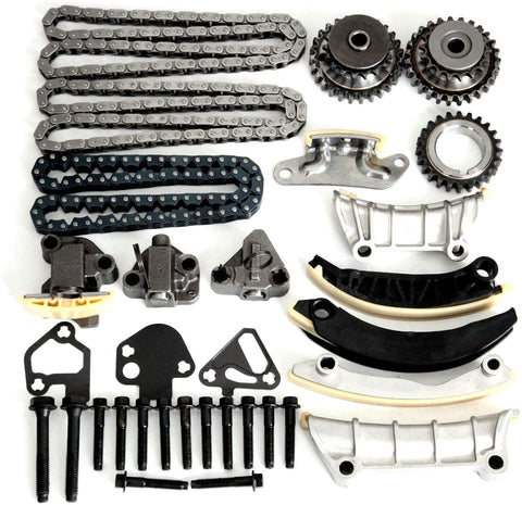 AUTOMUTO 9-0753S Engine Timing Chain Kit w/Chain Guide Tensioner Sprocket, Fit for 3.0L 3.6L V6 Buick Enclave Lacrosse Cadillac CTS SRX Chevy Equinox Malibu Traverse GMC Acadia