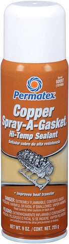 Permatex 80697 Copper Spray-A-Gasket Hi-Temp Adhesive Sealant, 9 oz. net Aerosol Can