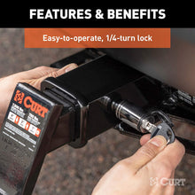 CURT 45534 Trailer Hitch Ball Mount with 2-Inch Trailer Ball & Hitch Lock, Fits 2-Inch Receiver, 7,500 lbs. GTW, 2-Inch Drop