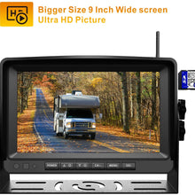 Xroose Backup Camera Wireless with DVR 9" FHD Monitor for Truck RV Trailer Rear Side View Reversing 4 Back Up Camera W/Built-in Recorder Monitor Stable Signal System CX4