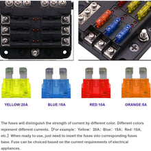 UMISKY 6-Way Fuse Box Blade Fuse Blocks with LED Warning Indicator Damp-Proof Cover for 12V/24V Automotive Car Truck Boat Marine Bus RV Van, 6 Circuit Independent Positive Negative