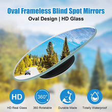 4 Pieces Oval Frameless Blind Spot Mirrors 360 Degree Rotating Car Mirrors Glass Safety Adjustable Mirrors with Double-Sided Tapes for Vehicles Cars Truck SUV