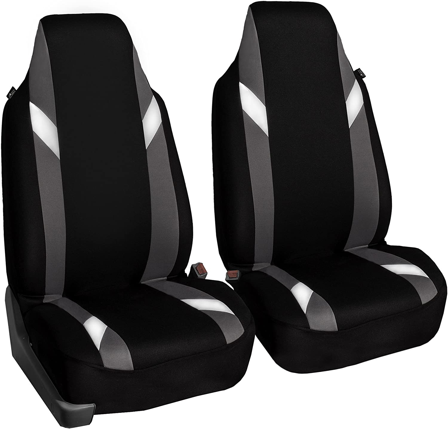 FH Group FB133102 Premium Modernistic Seat Covers Gray/Black- Fit Most Car, Truck, SUV, or Van