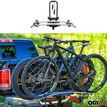 OMAC Auto Accessories Foldable Bike Rack Hitch Mounted | 2 Bicycle Carrier Racks Aadjustable Hitches Suitable for Electric Bikes and Fat Bikes