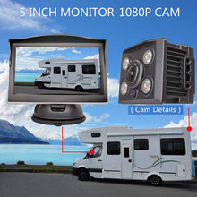 Wired Backup Camera System Kit,5’’ LCD Rear View Monitor with IP69 Waterproof,1080P Vehicle Back up Cam IR Night Vision Wide View Angle for RV Trailer,5th Wheels,Tractor,Trucks