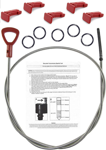 TRANSMISSION FLUID DIPSTICK TOOL | for MERCEDES BENZ | Kit Includes: INSTRUCTIONS & 5 LOCKING PIN & 5 O-RINGS | Mayback, Sprinter | ATF Fluid Level Automatic Trans oil Auto