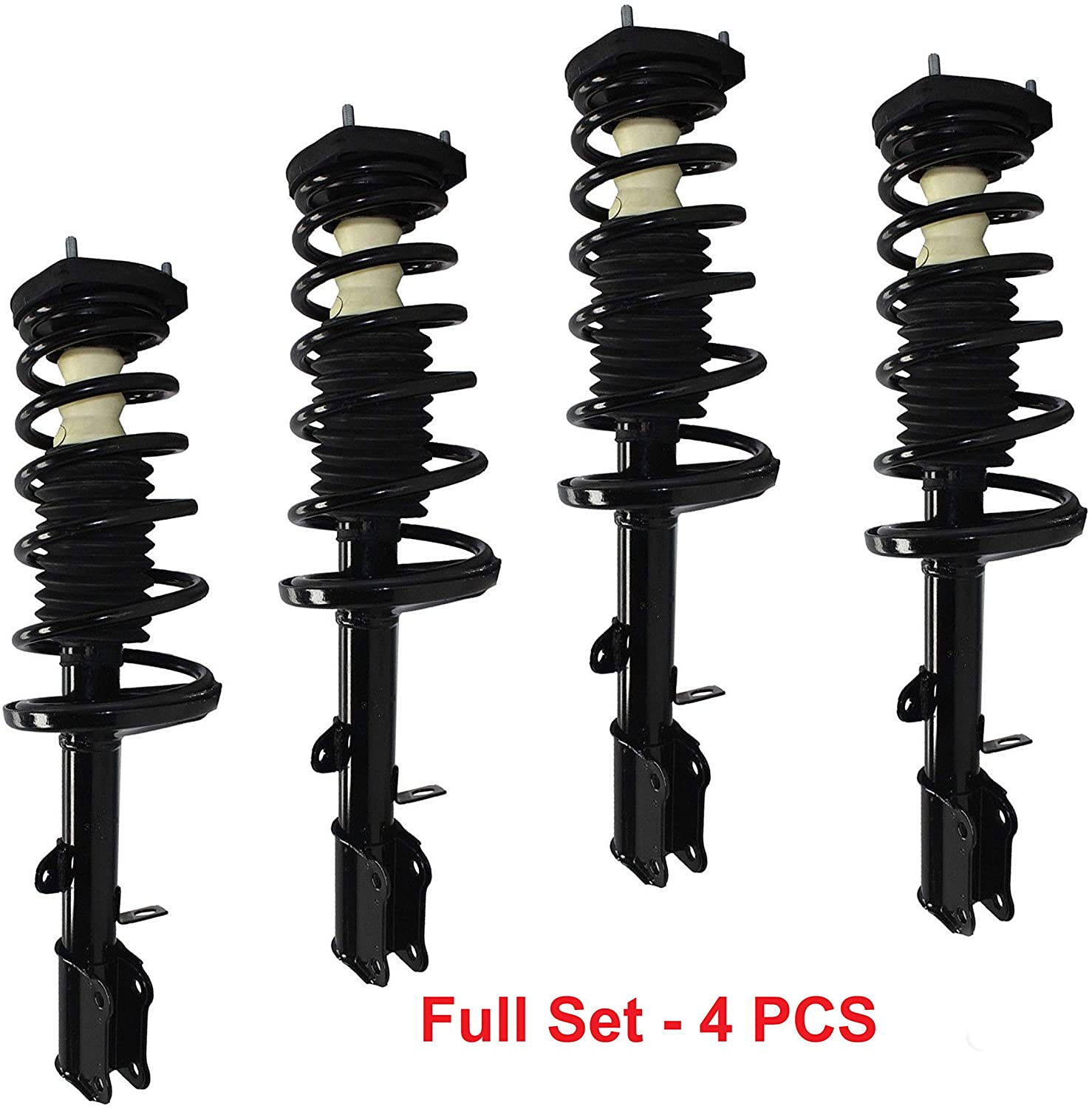DTA 70088 Full Set 4 Complete Strut Assemblies With Springs and Mounts Ready to Install OE Replacement 4-pc Set, 1998-2002 Chevrolet Prizm, 1993-2002 Toyota Corolla-Sedan