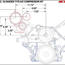 ICT Billet LS Truck A/C Air Conditioner Compressor Sanden 7176 Bracket Kit LQ4 LQ9 LSX AC with 1 wire power clutch natural cast aluminum R-134a refrigerant 551352-3